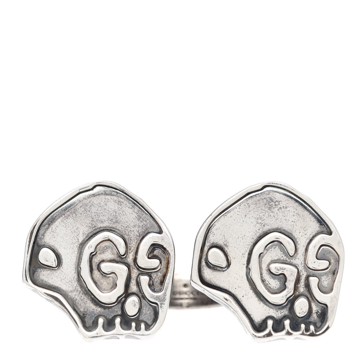 Gucci Sterling Silver GucciGhost Hamlet Skull Double Ring 58 8.25 1 of 6