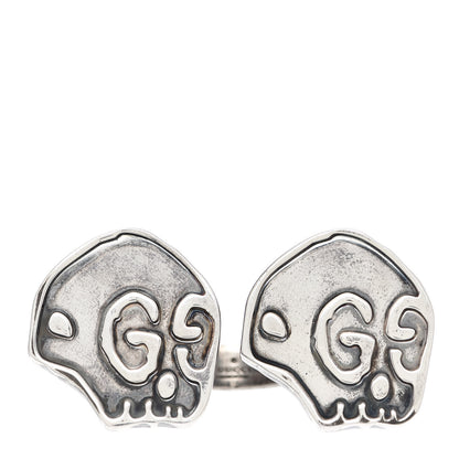 Gucci Sterling Silver GucciGhost Hamlet Skull Double Ring 58 8.25 1 of 6