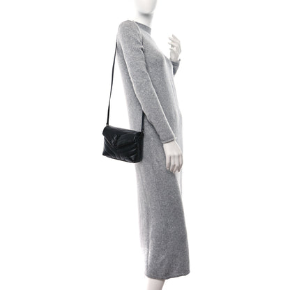 Saint Laurent Calfskin Y Quilted Monogram Monochrome Toy Loulou Crossbody Bag Black 3 of 10