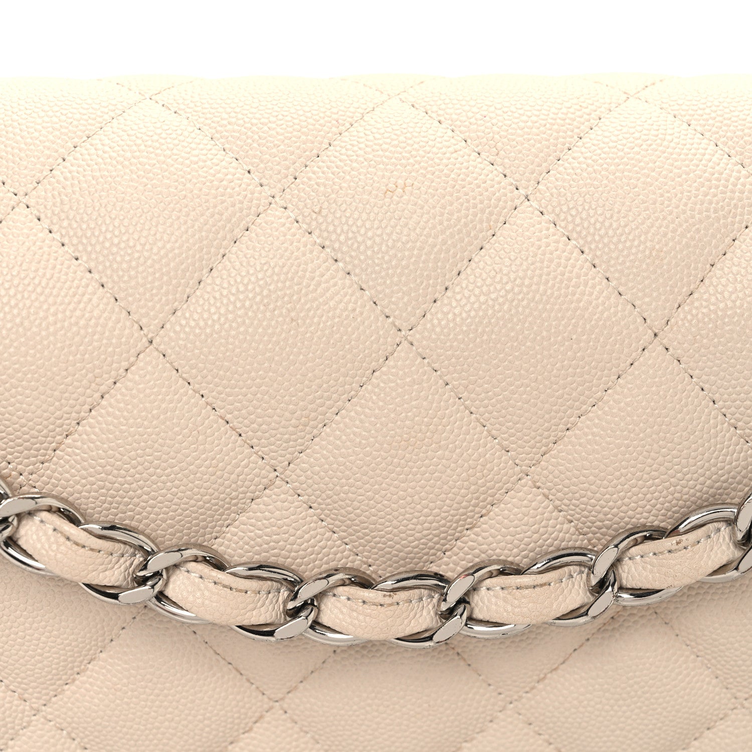 Chanel Caviar Quilted Jumbo Double Flap Ivory 8 of 15