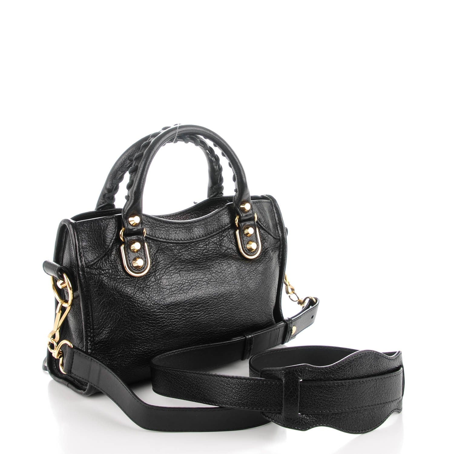 Balenciaga Chevre Gold Metallic Edge Hardware Mini City Black 3 of 7
