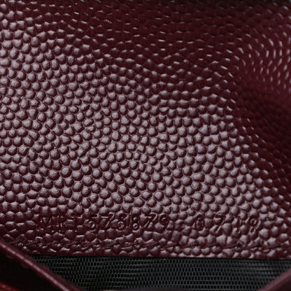 Saint Laurent Grain De Poudre Matelasse Chevron Monogram Zipped Card Case Rouge Legion 7 of 7