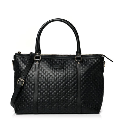 Gucci Soft Microguccissima Small Zippered Satchel Black 1 of 10