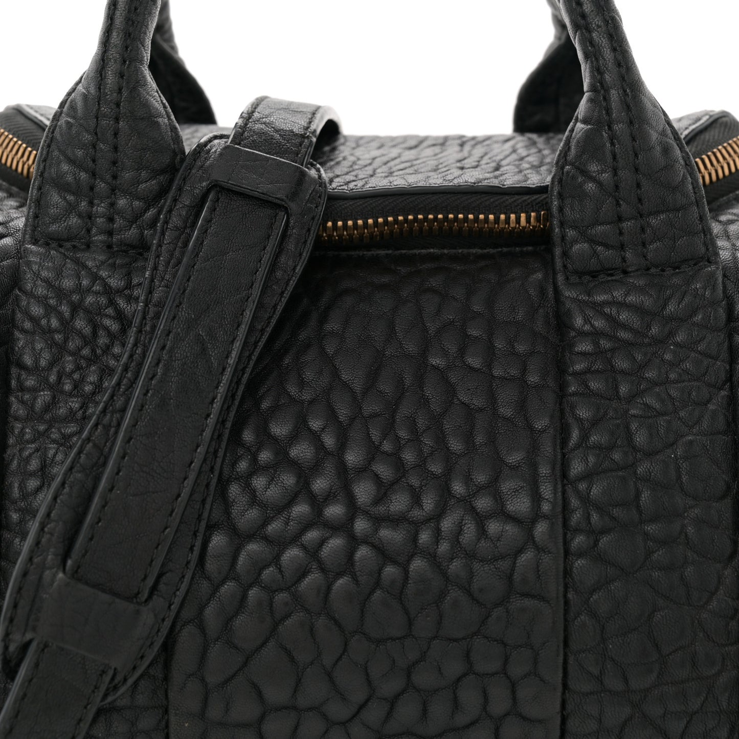 Pebbled Lambskin Mini Rockie Black Antique Brass Hardware