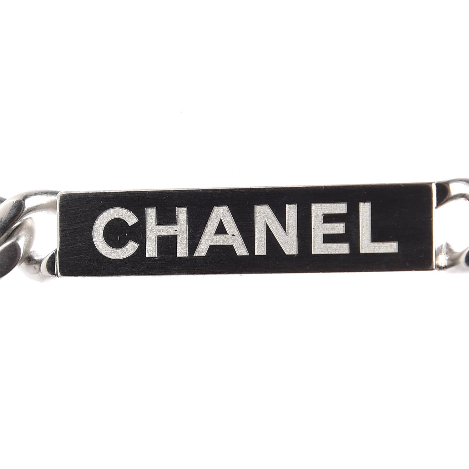 Chanel Oversized Chain Logo Necklace Ruthenium 4 of 7