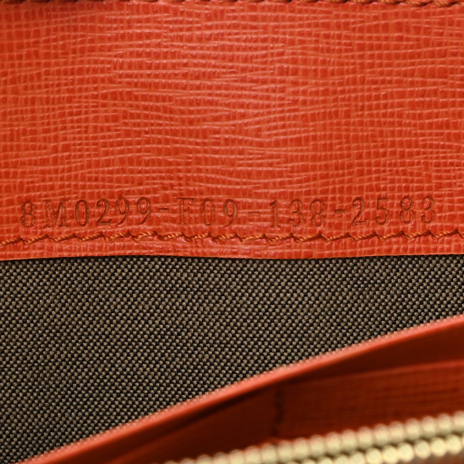 Fendi Vitello Elite Zip Around Wallet Arancio 6 of 6