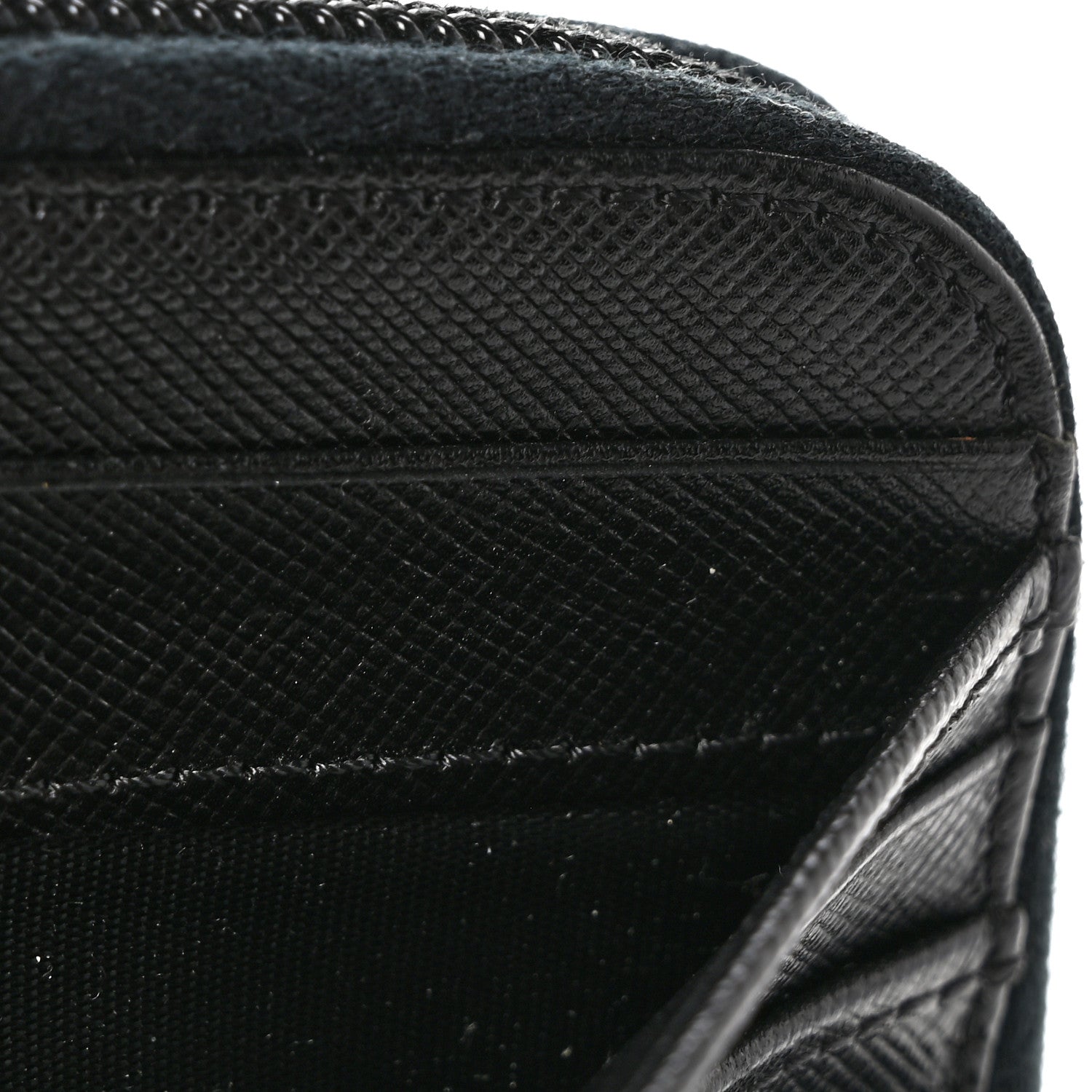 Prada Saffiano Vernice Compact Zip Around Wallet Black 8 of 14