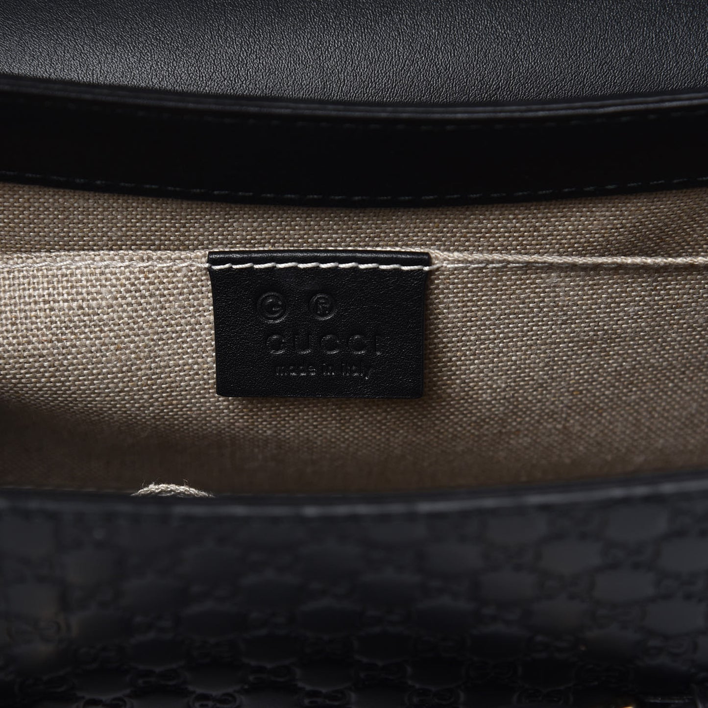 Microguccissima Medium Emily Chain Shoulder Bag Black