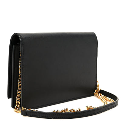 Saint Laurent Smooth Calfskin Classic Monogram Kate Tassel Chain Wallet Black 2 of 9