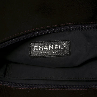 Chanel Metallic Coated Canvas Quilted Large Paris Biarritz Tote Dark Brown 6 of 10