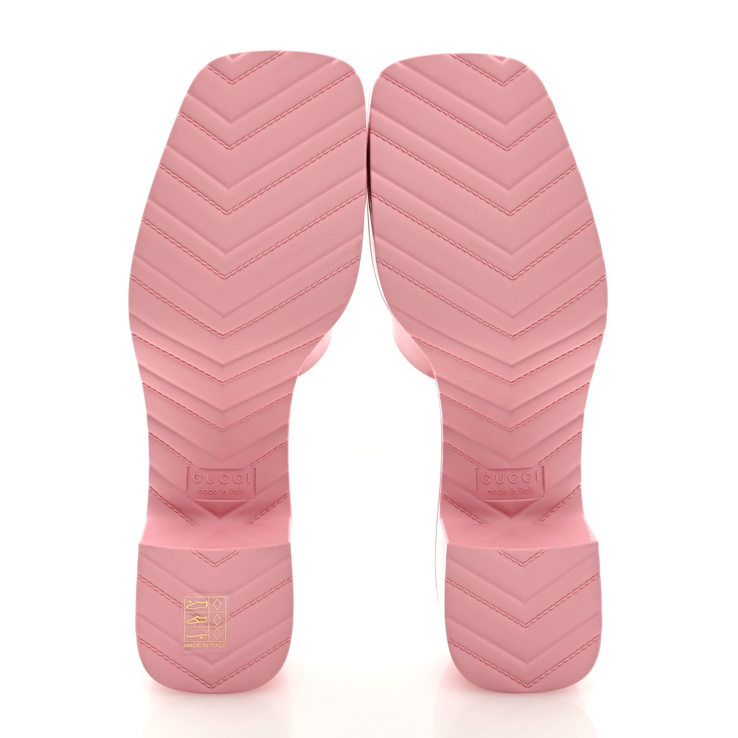 Rubber Gucci Logo Womens Platform 20/60mm Slide Sandals 40 Wild Rose