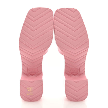 Gucci Rubber Gucci Logo Womens Platform 20/60mm Slide Sandals 40 Wild Rose 5 of 8
