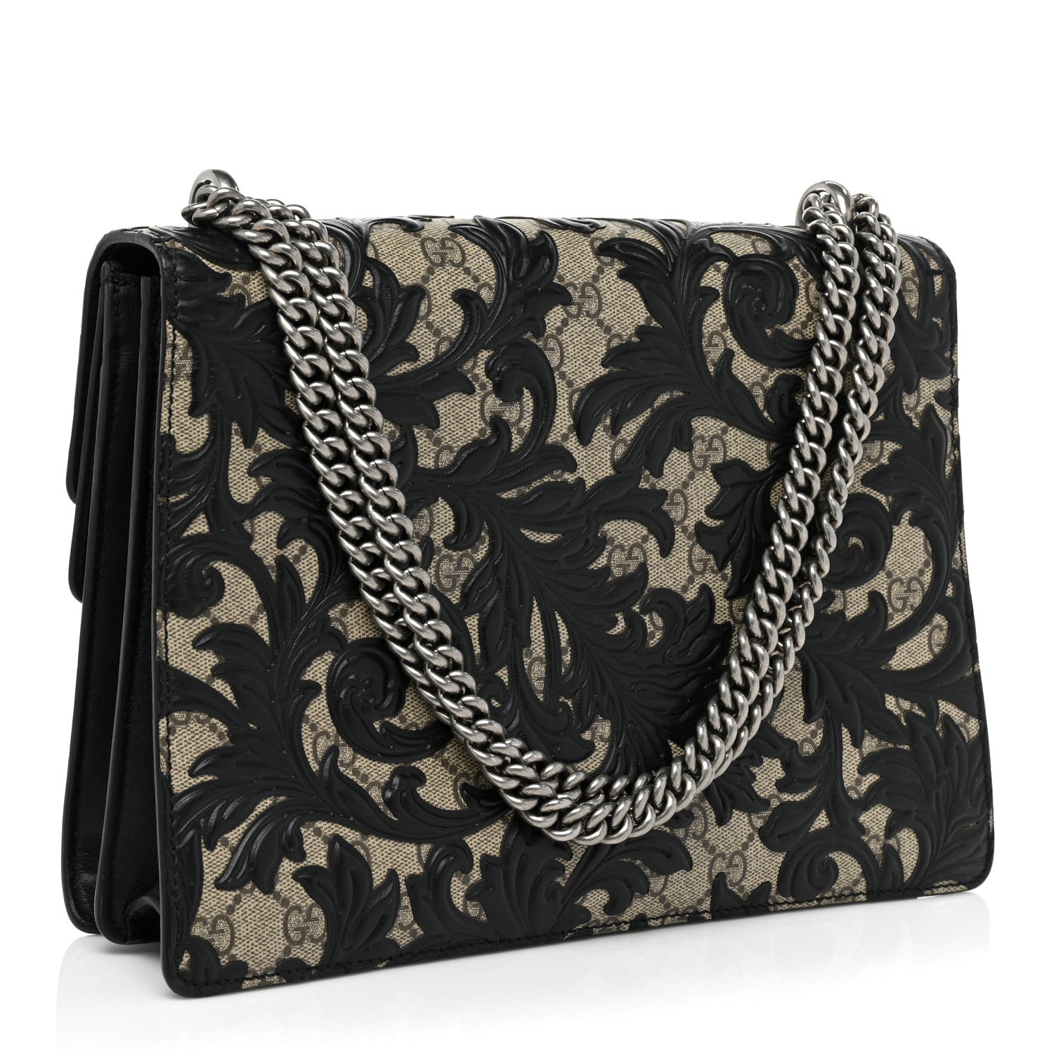 Gucci GG Supreme Monogram Arabesque Medium Dionysus Shoulder Bag Black 3 of 13