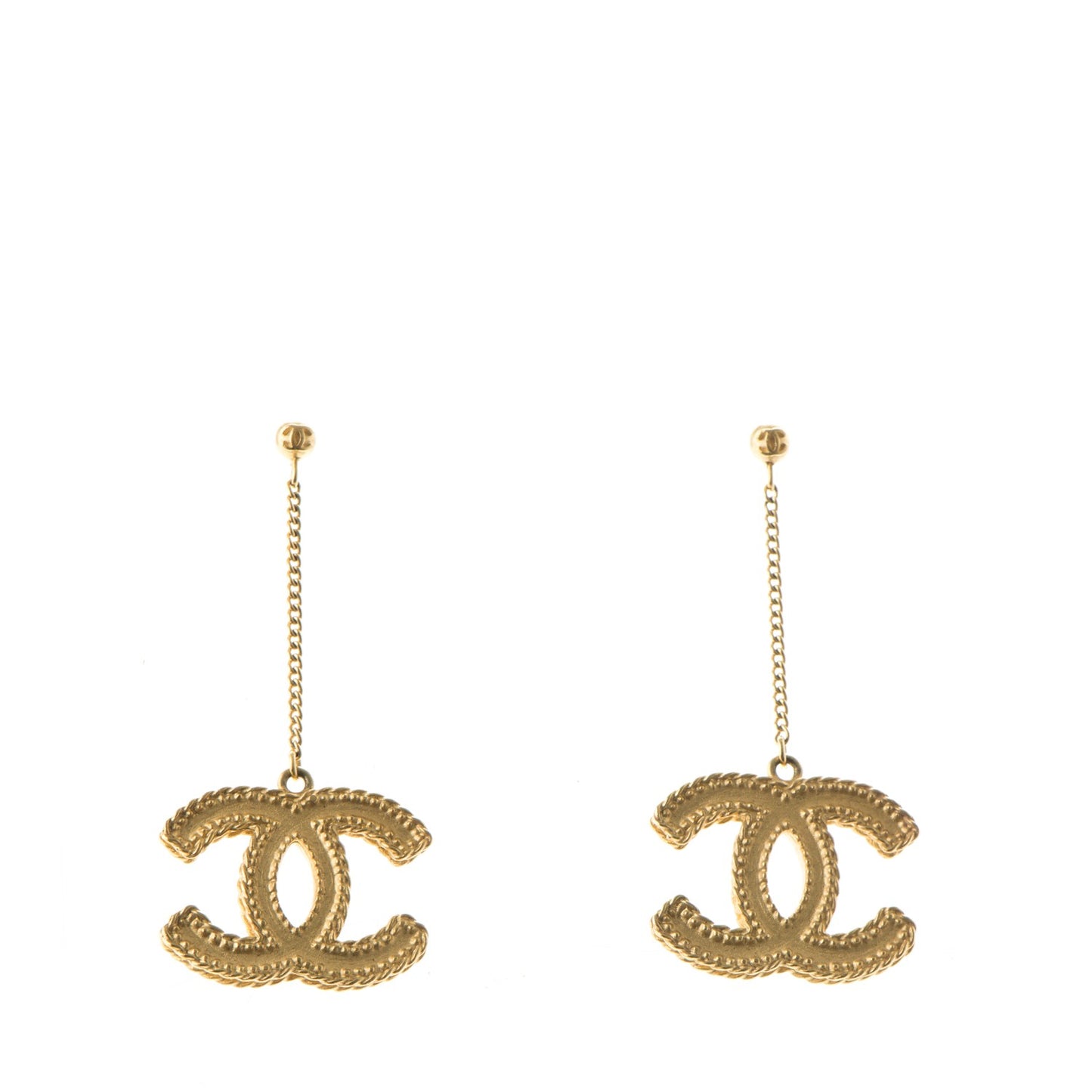 CC Drop Earrings Matte Gold