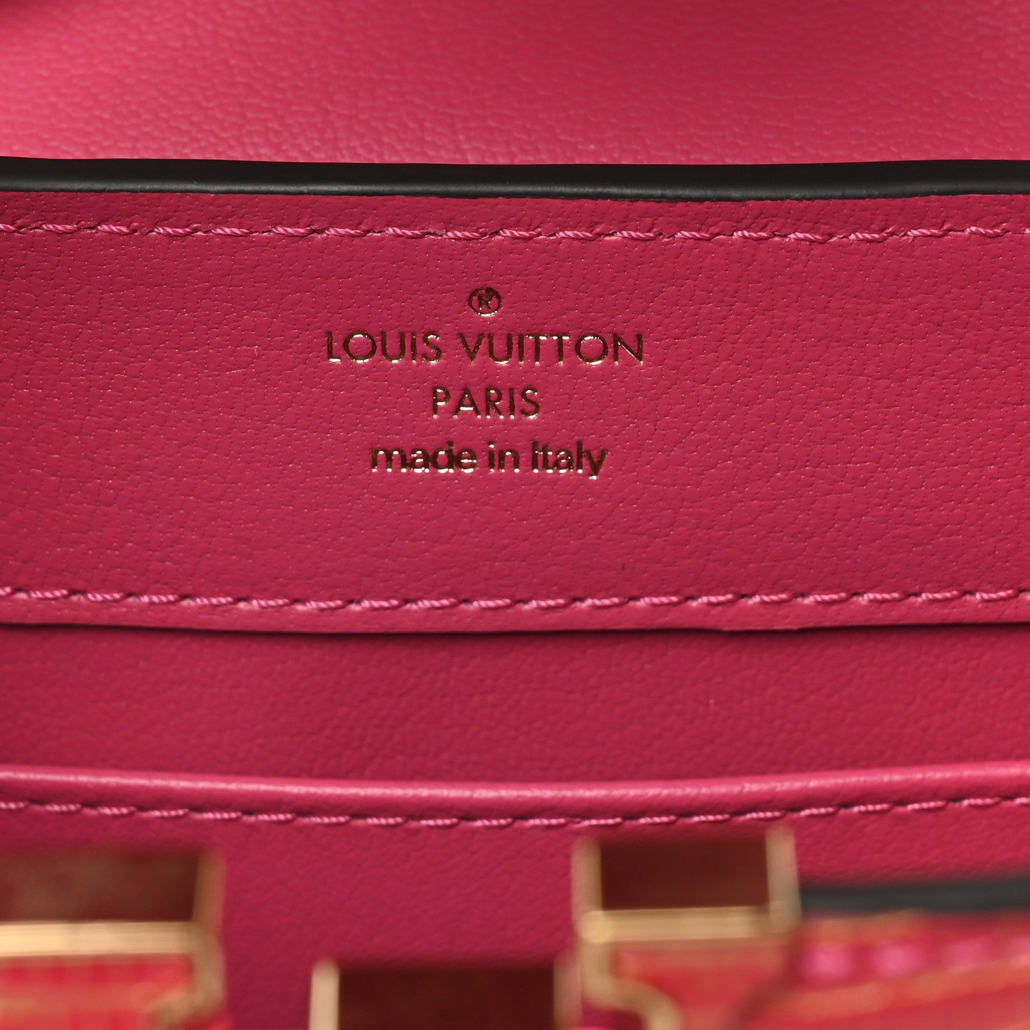 Louis Vuitton Metallic Lizard Capucines Mini Fuchsia Gold 6 of 9