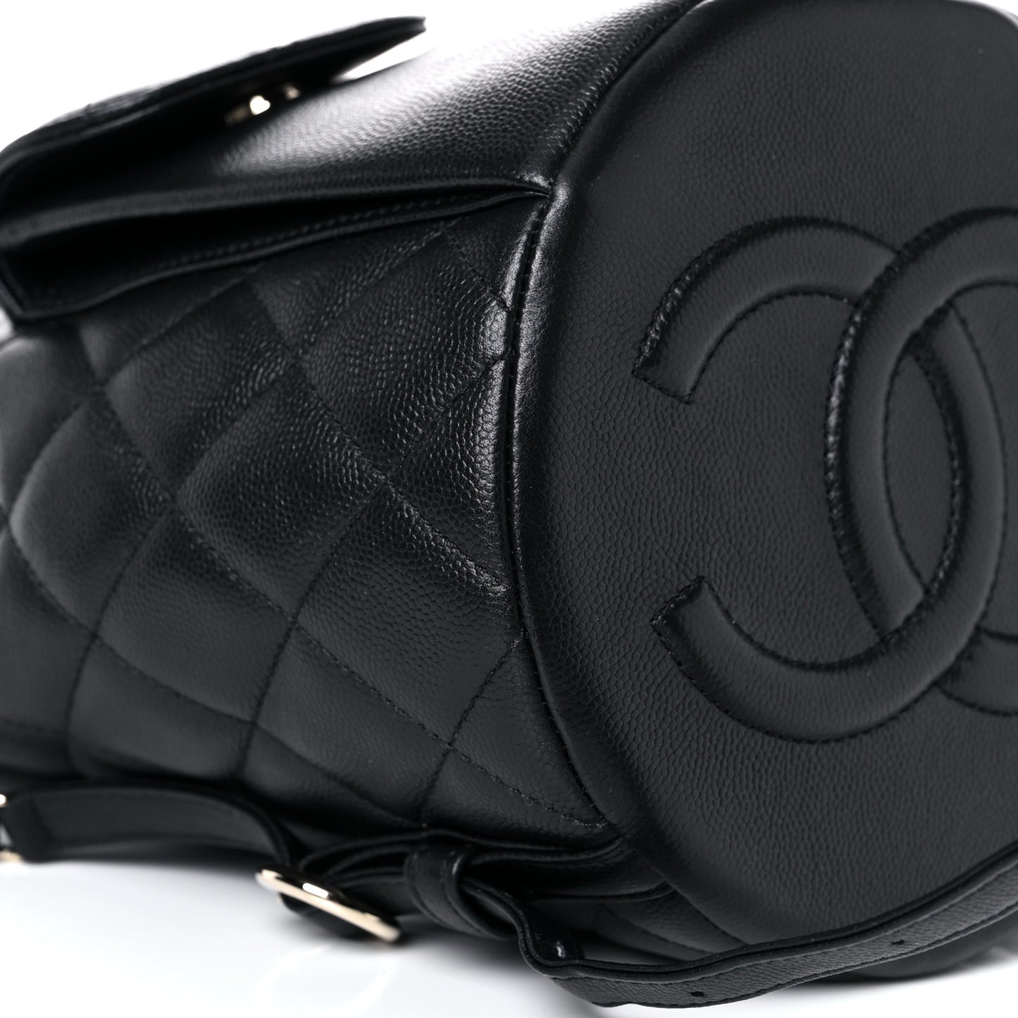 Caviar Quilted Pockets Backpack Black