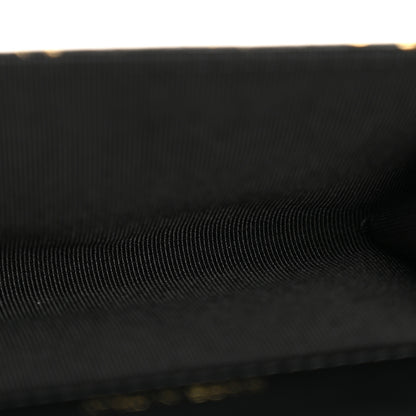 Chanel Calfskin Crocodile Embossed Graffiti 2.55 Crocodile Reissue Flap Card Holder Black Gold 5 of 8