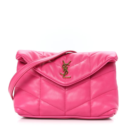 Saint Laurent Lambskin Quilted Toy Loulou Puffer Monogram Chain Satchel Bubblegum 1 of 8