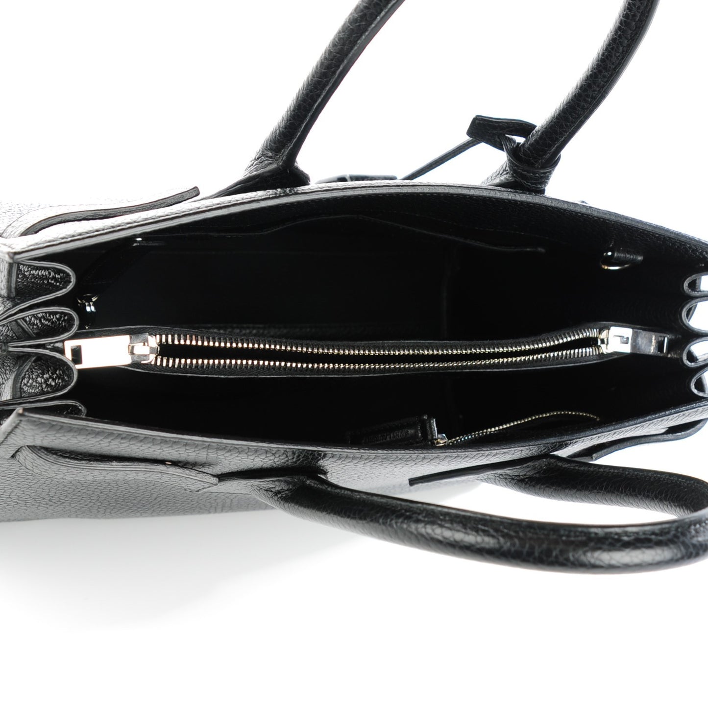 Grained Calfskin Small Sac De Jour Black