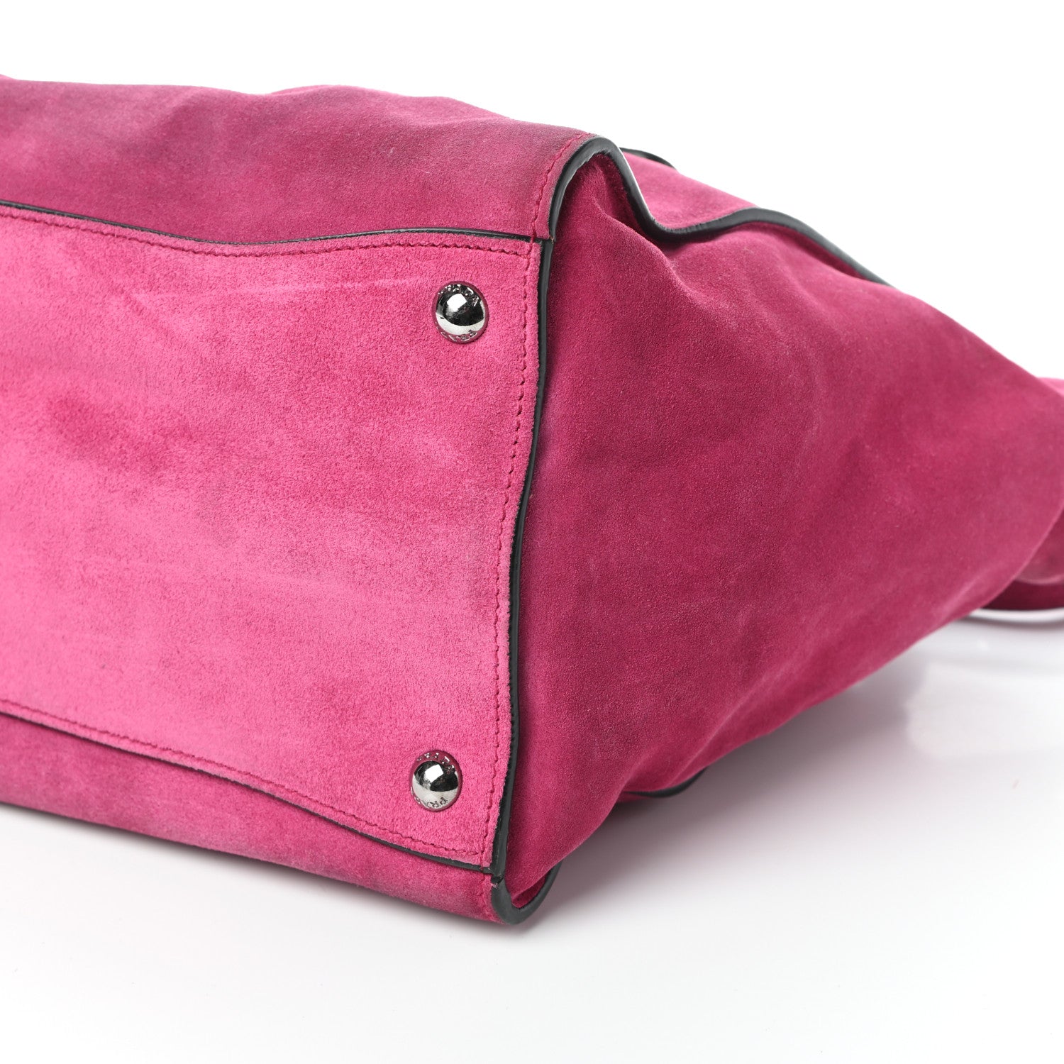 Prada Scamosciato Suede Twin Pocket Tote Fuxia 9 of 9