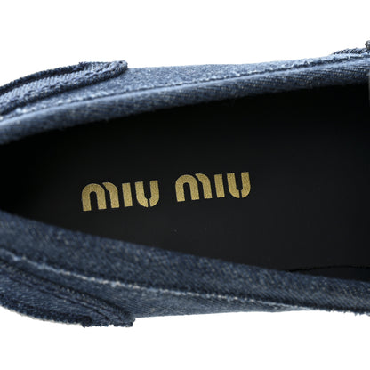 Miu Miu Denim Penny Loafer 40 Denim 8 of 9