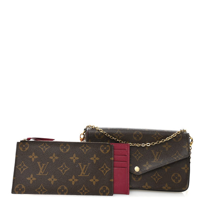 Louis Vuitton Monogram Pochette Felicie Chain Wallet Fuchsia 2 of 11