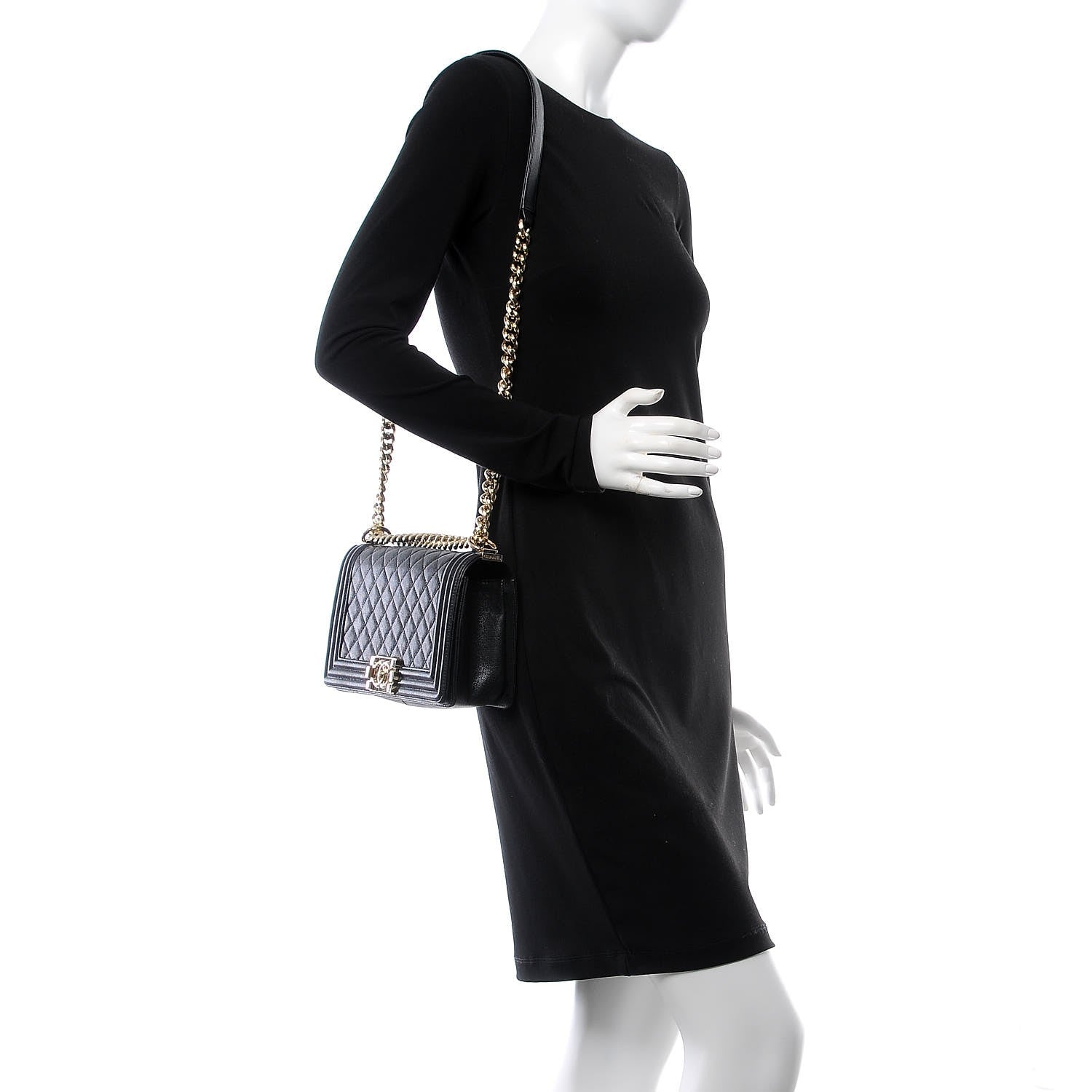 Chanel Caviar Quilted Medium Boy Flap Black 2 of 15
