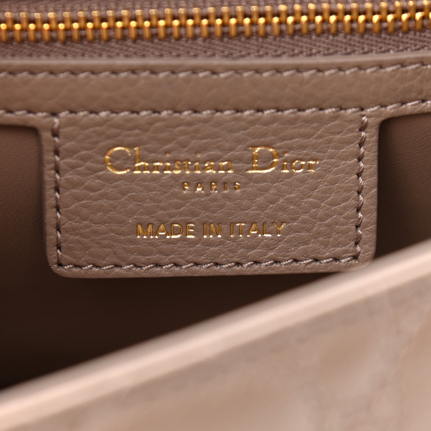 Calfskin Cannage Medium Caro Bag Taupe