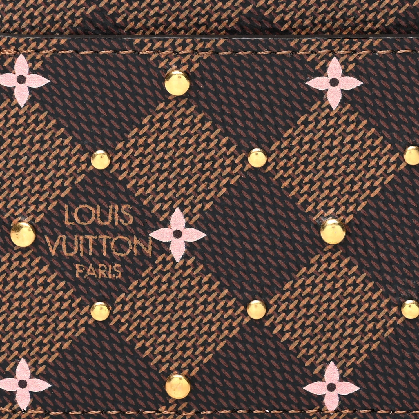 Damier Ebene Studded Card Holder