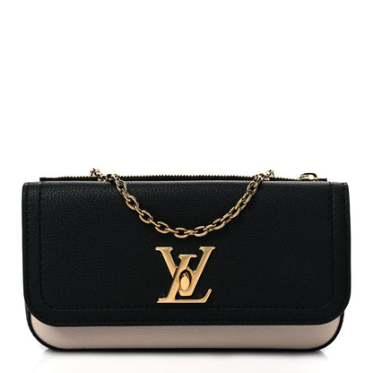 Louis Vuitton Calfskin Lockme Phone Chain Pouch Vanille Black 1 of 11