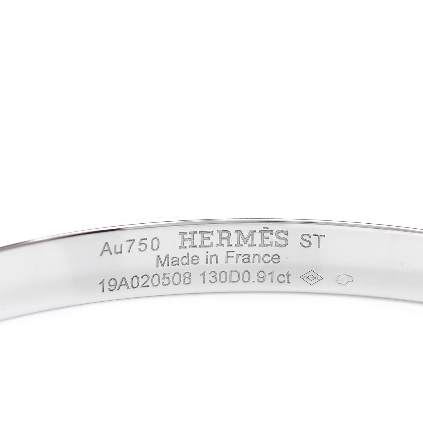 18K White Gold Pave Diamond PM Collier De Chien Bracelet ST