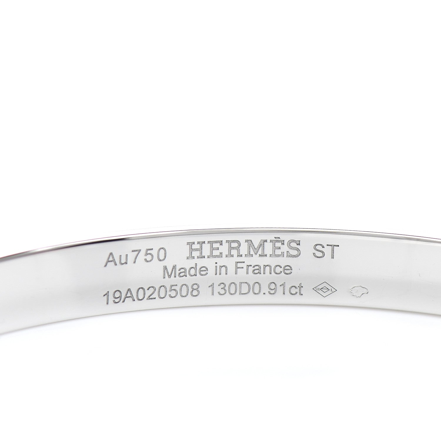 Hermes 18K White Gold Pave Diamond PM Collier De Chien Bracelet ST 3 of 4