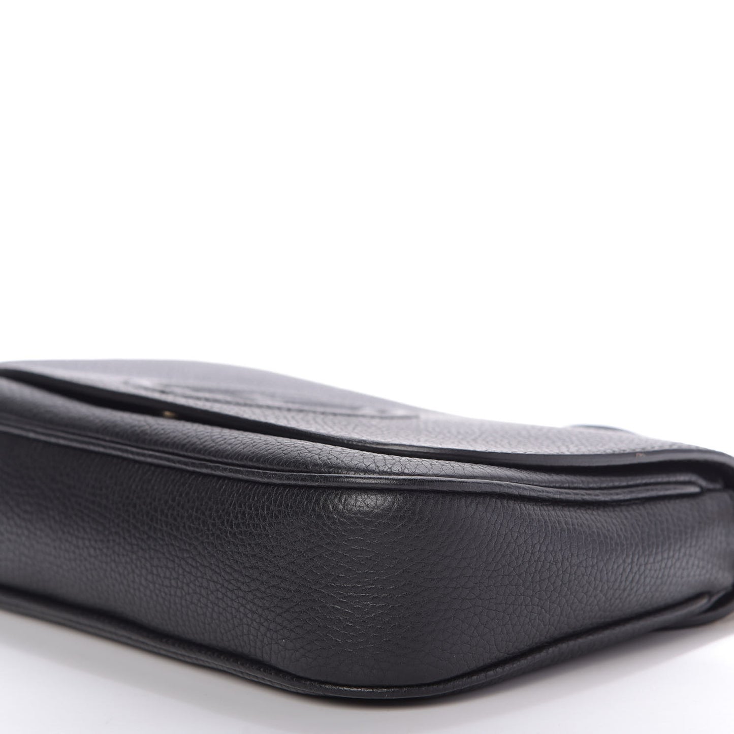 Pebbled Calfskin Medium Soho Flap Crossbody Black