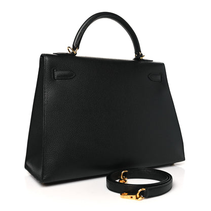 Hermes Vache Liegee Kelly Sellier 32 Black 2 of 12