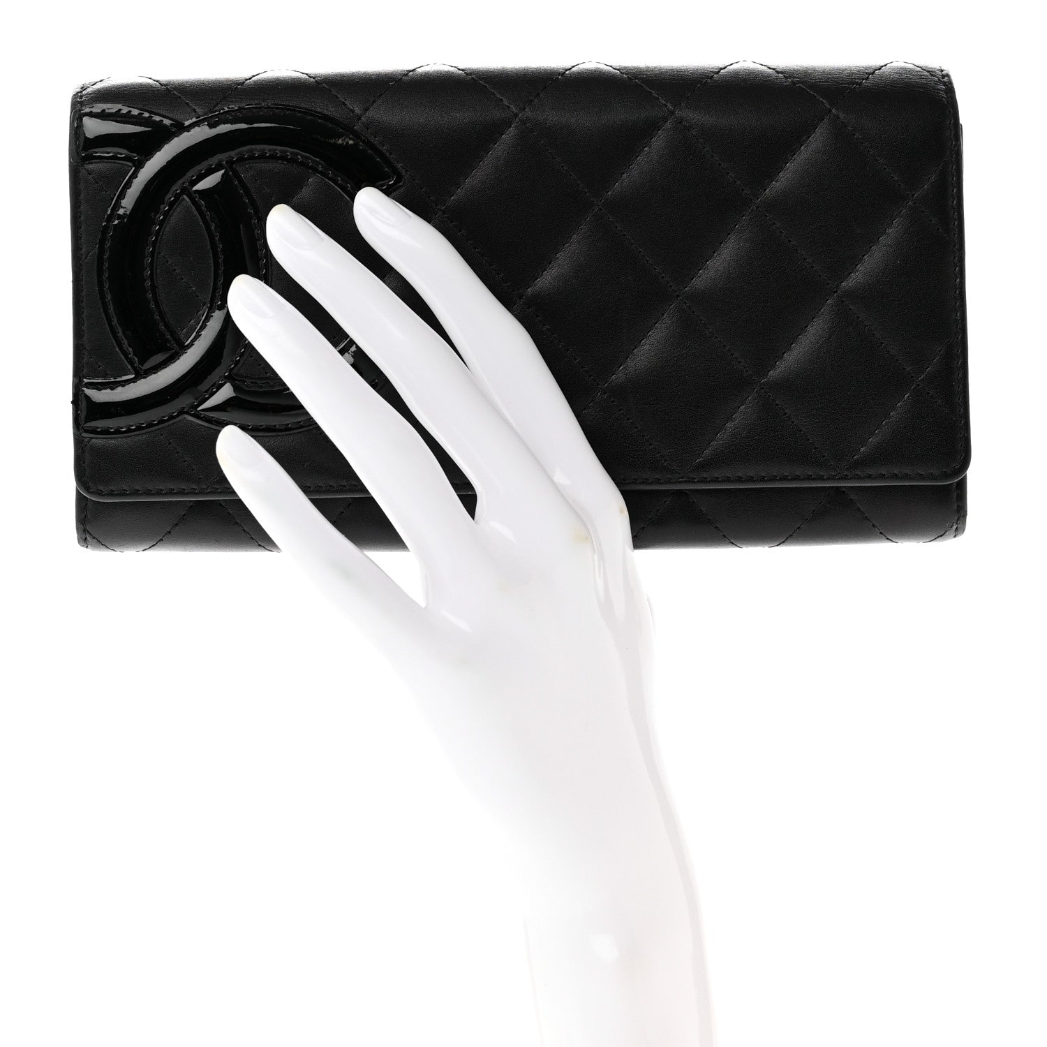 Chanel Calfskin Quilted Cambon Gusset Flap Wallet Black 2 of 8