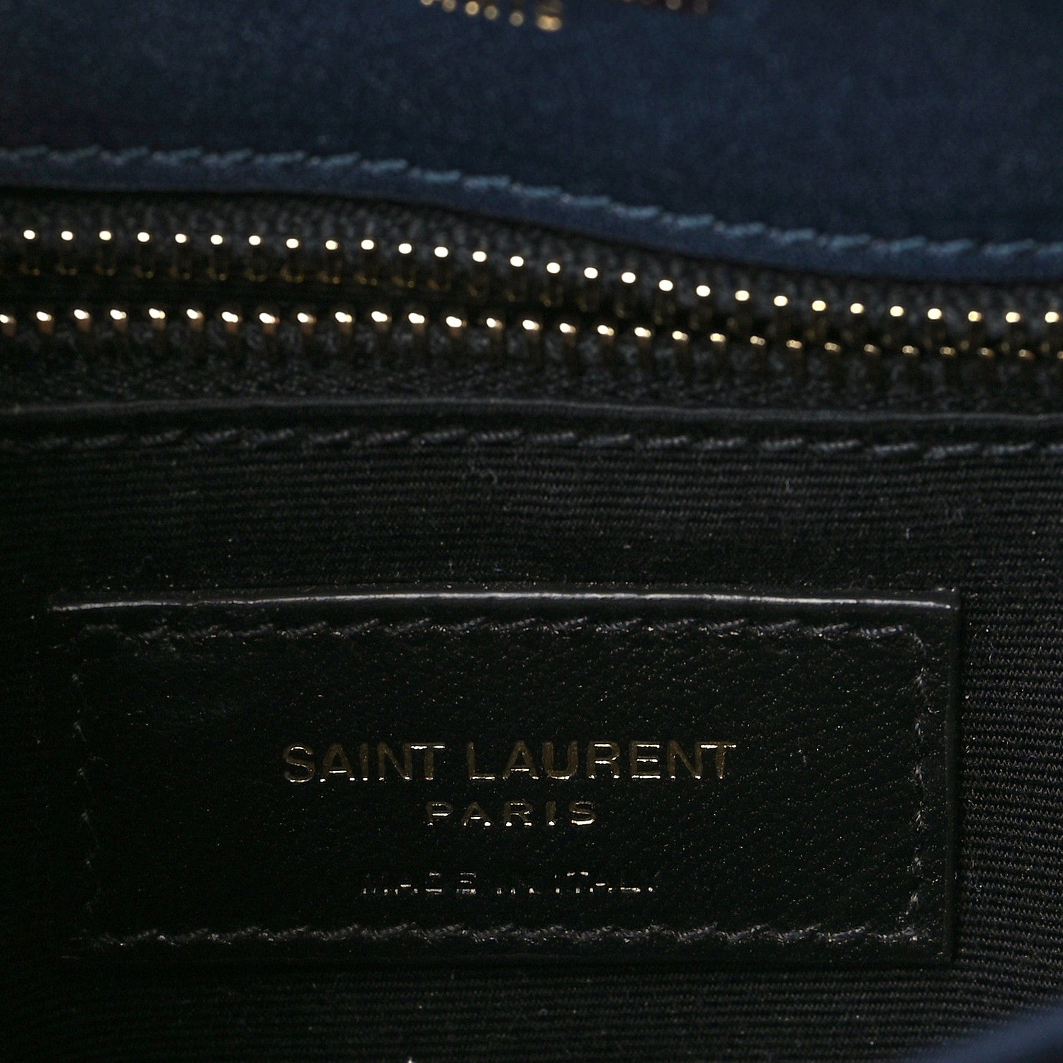 Saint Laurent Suede Y Quilted Monogram Toy Loulou Crossbody Bag Navy 6 of 9