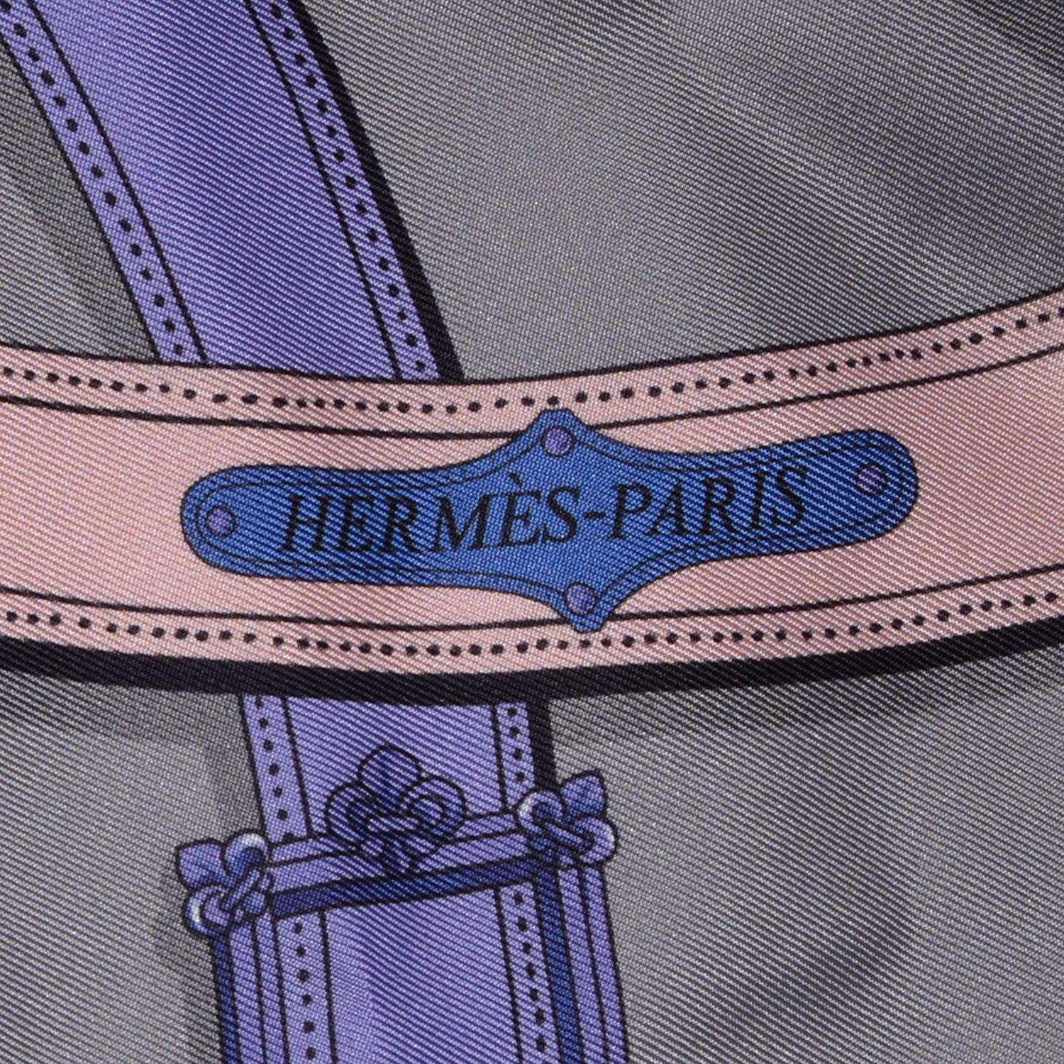 Hermes Silk Cavalcadour Maxi Twilly Grey 3 of 7