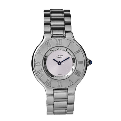 Cartier Stainless Steel 28mm Must De 21 Quartz Watch 1 of 8