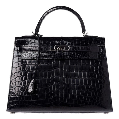 Hermes Shiny Niloticus Crocodile Kelly Sellier 32 1 of 36