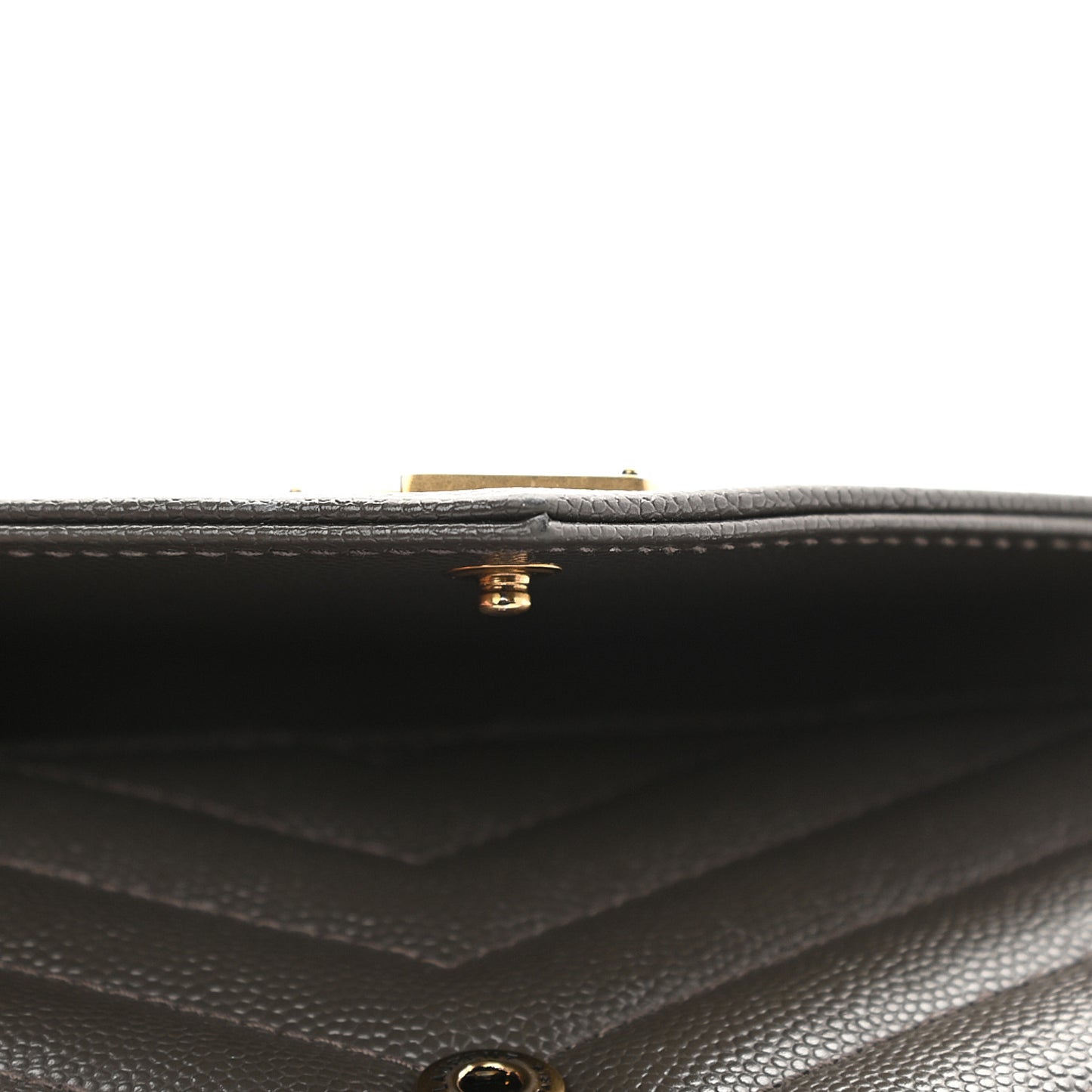 Grain De Poudre Matelasse Chevron Monogram Flap Wallet Fog