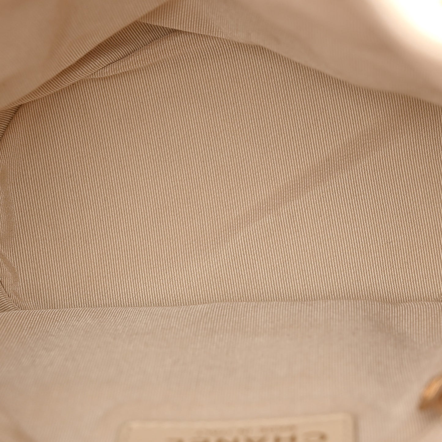 Aged Calfskin Quilted Chain Bucket Drawstring Bag White
