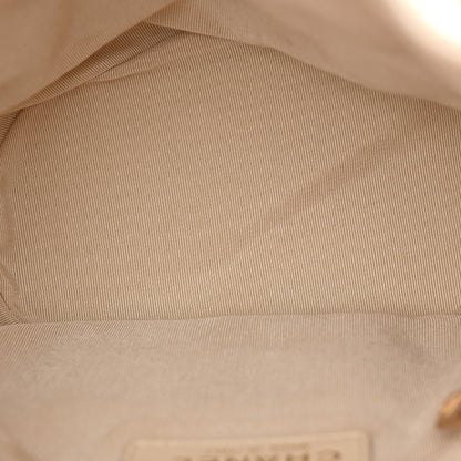 Chanel Aged Calfskin Quilted Chain Bucket Drawstring Bag White 5 of 11