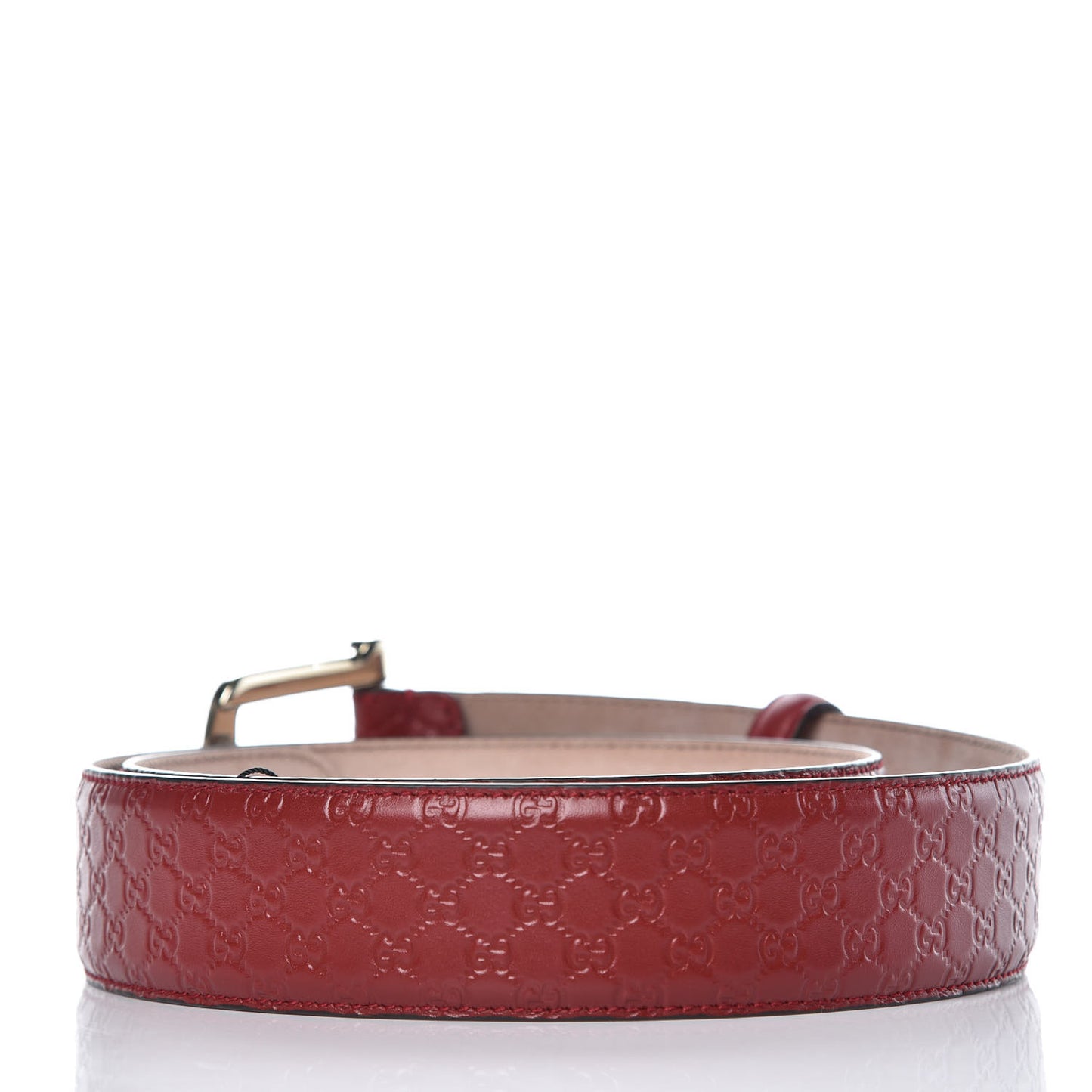 Soft Microguccissima Margaux Calfskin Belt 90 36 Rosso