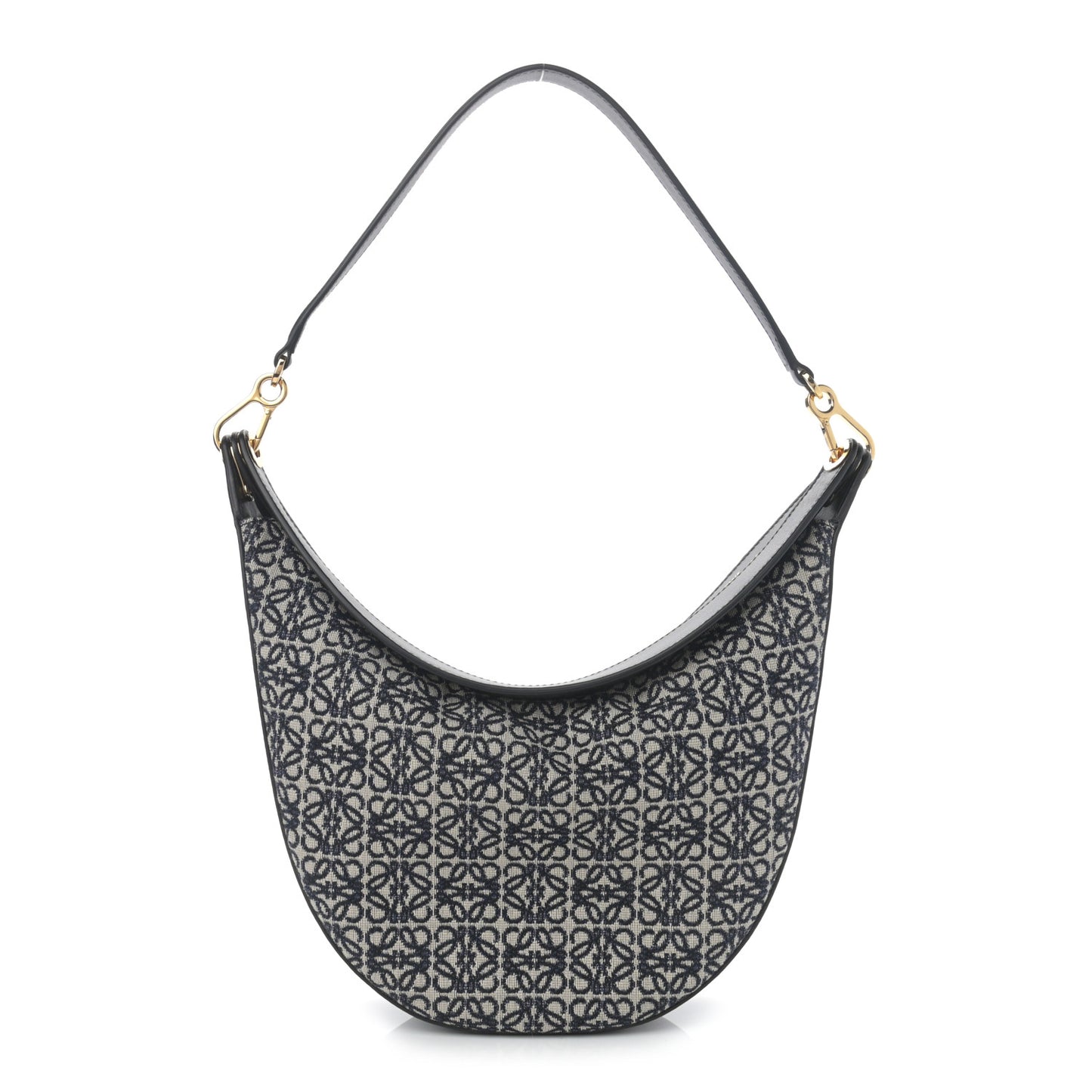 Jacquard Anagram Calfskin Luna Bag Navy Black