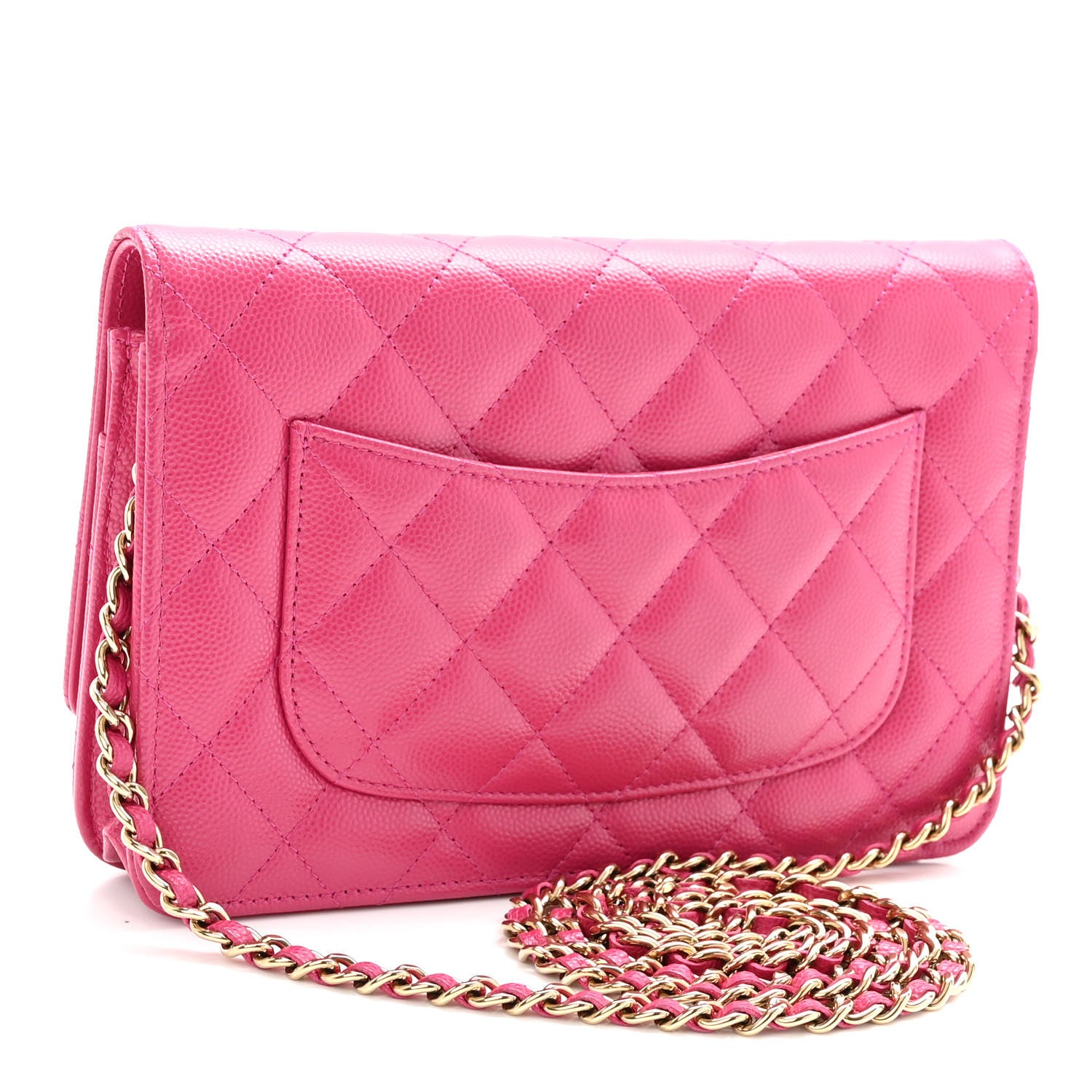 Chanel Caviar Quilted Wallet On Chain WOC Fuchsia 3 of 10