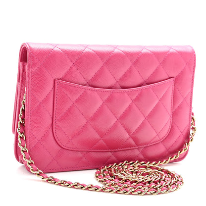 Chanel Caviar Quilted Wallet On Chain WOC Fuchsia 3 of 10