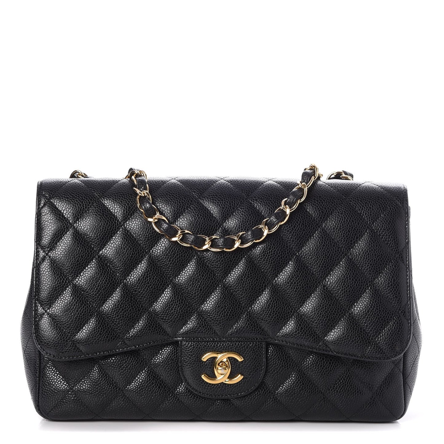 Caviar Quilted Jumbo Single Flap Black