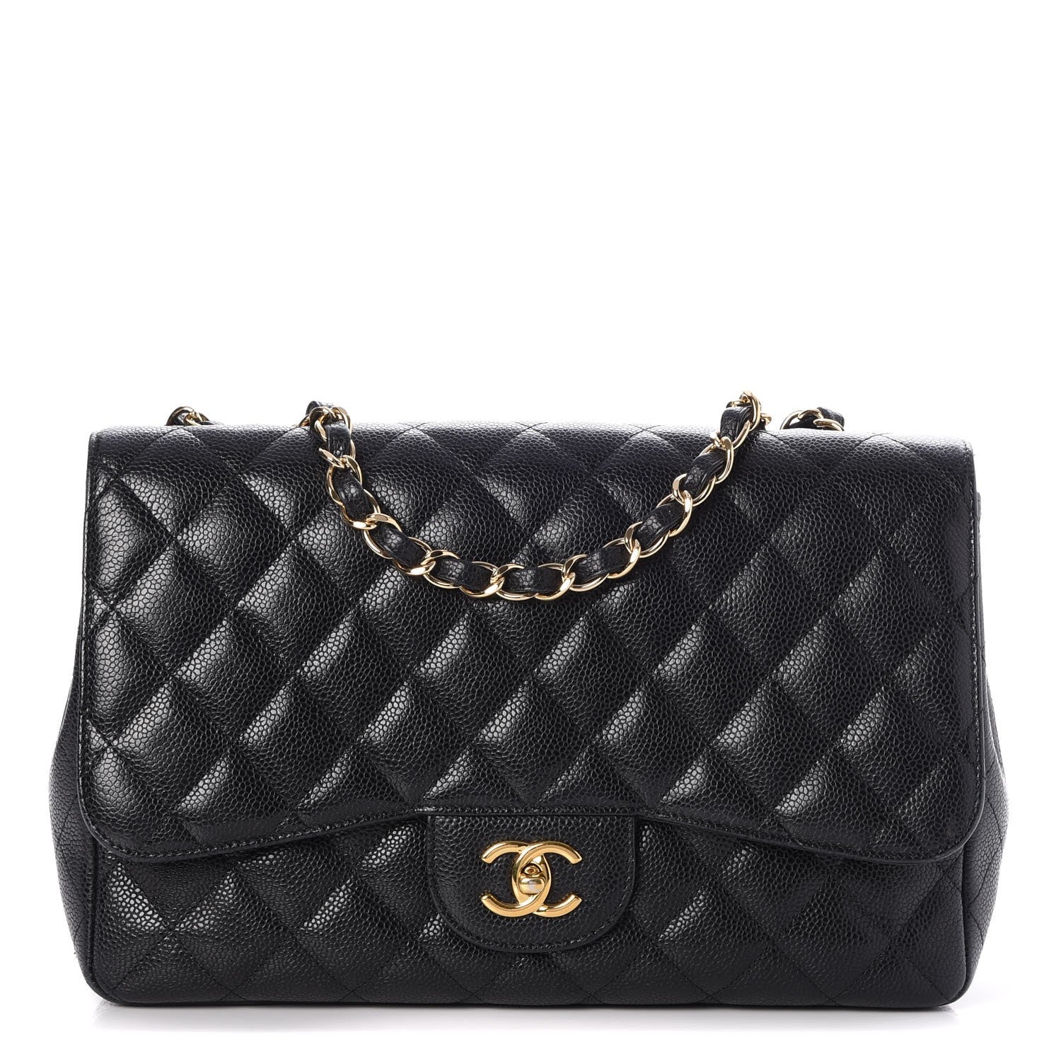 Chanel Caviar Quilted Jumbo Single Flap Black 1 of 15