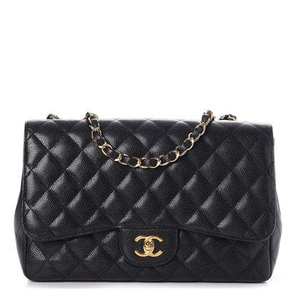 Chanel Caviar Quilted Jumbo Single Flap Black 1 of 15