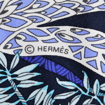 Hermes Silk Maitres de la Foret Scarf 90 Marine Lavande Turquoise 3 of 8